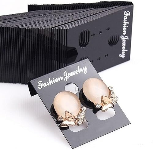 100 Stück schwarze Ohrring-Display-Karte, Kunststoff-Schmuckverpackung, DIY-Ohrringhalter, Schmuck-Display-Karte, Schmuckherstellung, Display und Verpackungszubehör, Perlen- und Schmuckherstellung (3