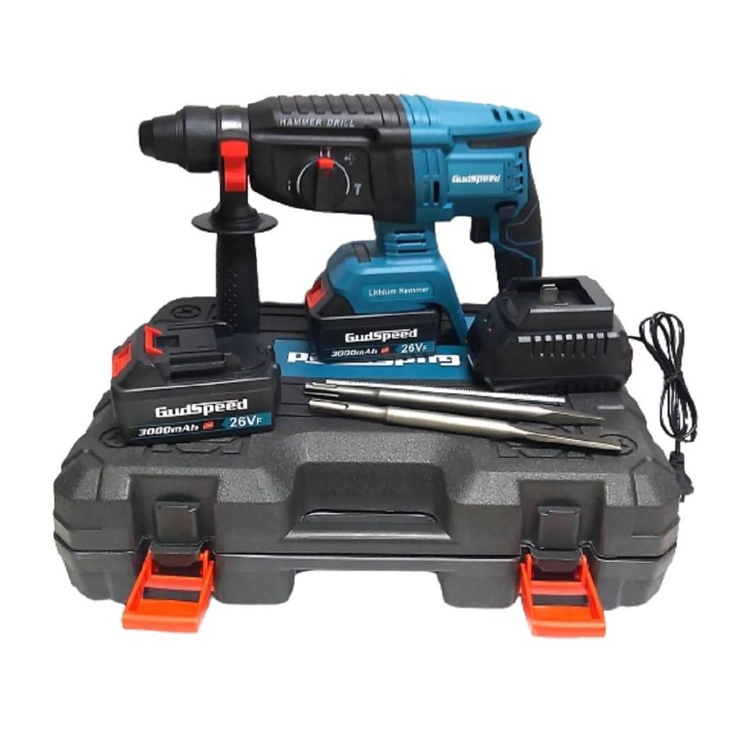 Trade Shop - Tassellatore A Batteria 2 Batterie Martello Demolitore Percussione Trapano SDS