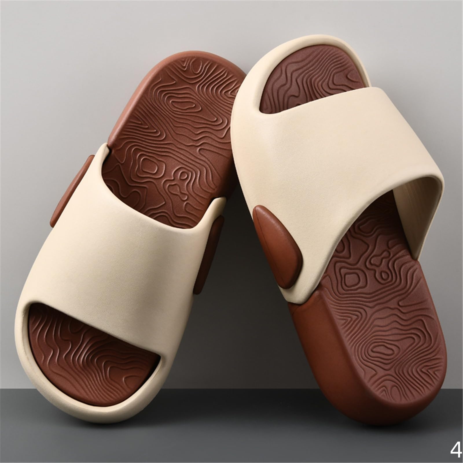 Ciabatte Uomo Pantofole con Sola Spessa per Uomini in Estate, Pannelli Eva Casa, Senza Puzzolenti, Sandali Non Slip-cachi-40-41