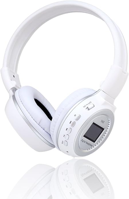 Gearmax® N65 Digital High Fidelity Wireless Stereo earphone headphone  headset with microphone, MP3 Music Player with SD Card and USB Slot and LCD  Screen Display (White): Amazon.co.uk: Electronics \u0026 Photo