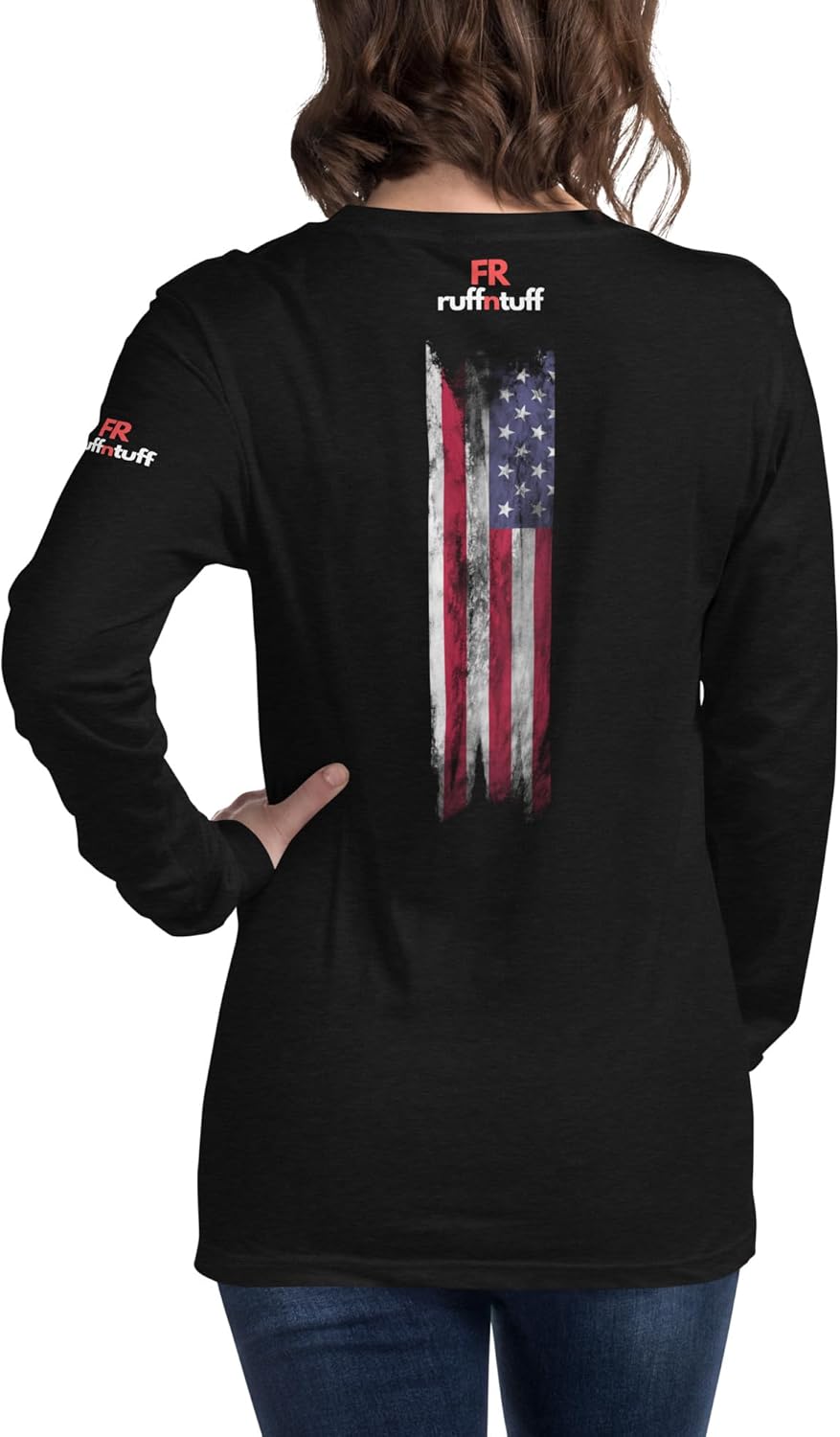 Oilfield Flame Resistant American Flag Spine Lightweight Breathable Long Sleeve Work Shirt