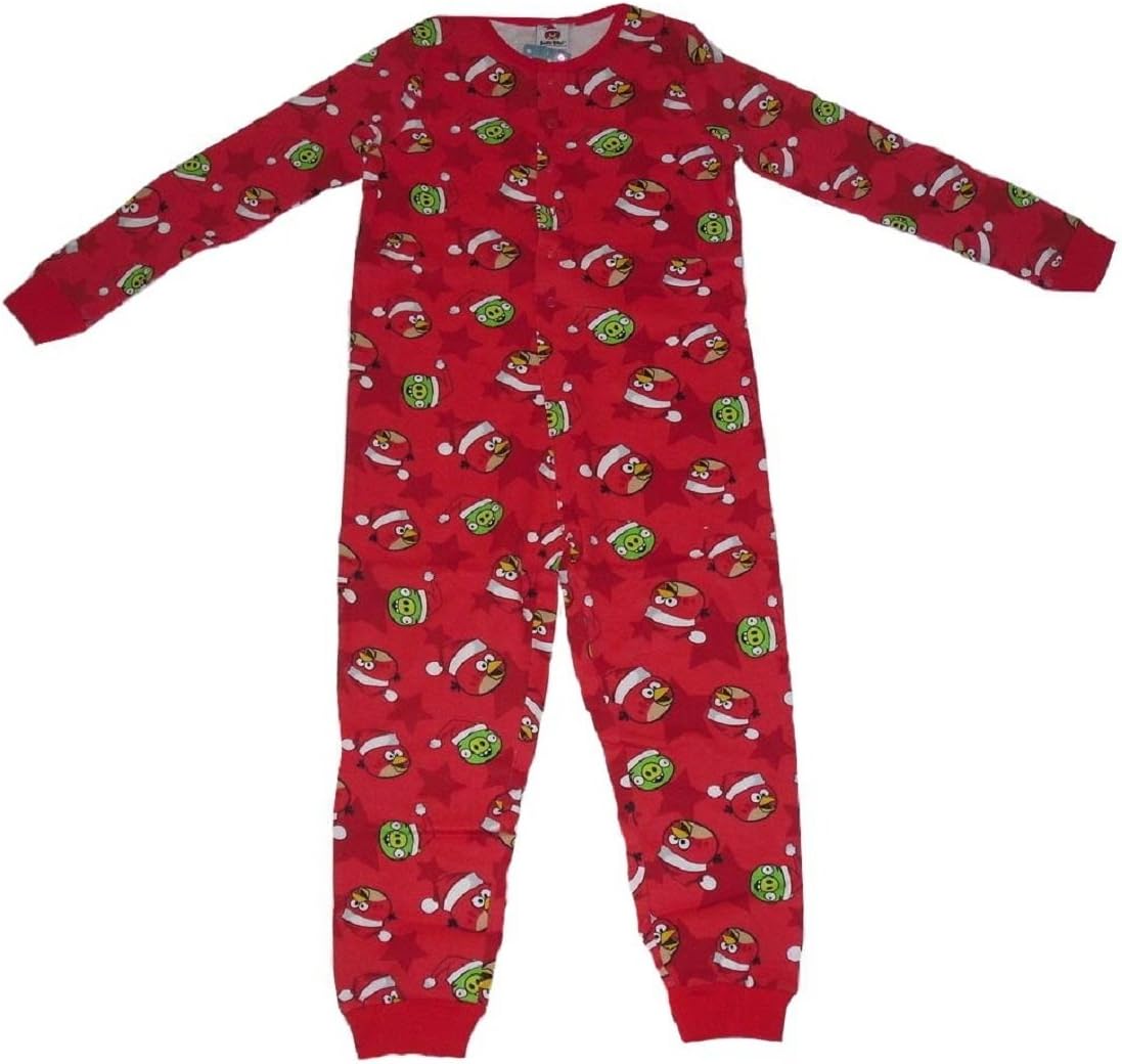 Angry Birds Boys Onesie Pyjamas Official Red Christmas Festive 5-12 Years Old