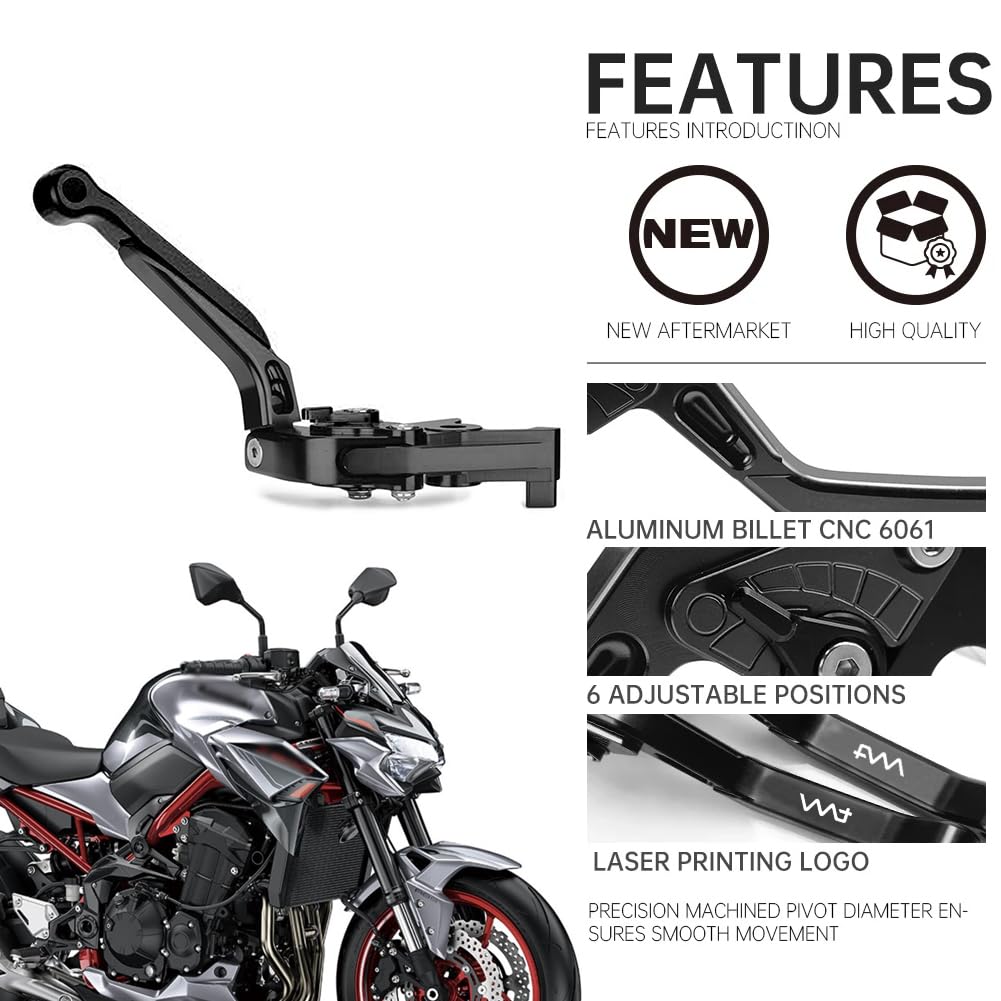 per Kawasaki Z900 Z-900 Z 900 2017-2024 Accessori Moto Freni Regolabili Leve Frizione Manubrio Z900 Freno a Mano (A)