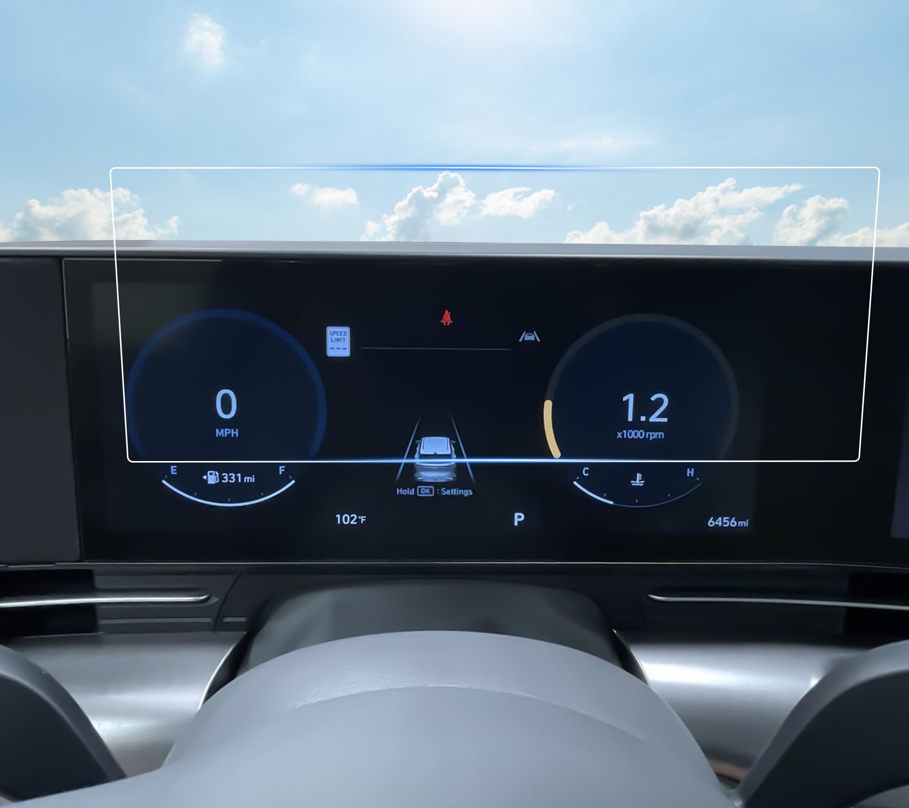 SHAOHAO 2PCS for 2024 Hyundai Kona Screen Protector, Compatible with 2024 Kona Accessories (SE/SEL/N Line/Limited) Digital Instrument Cluster Cover,