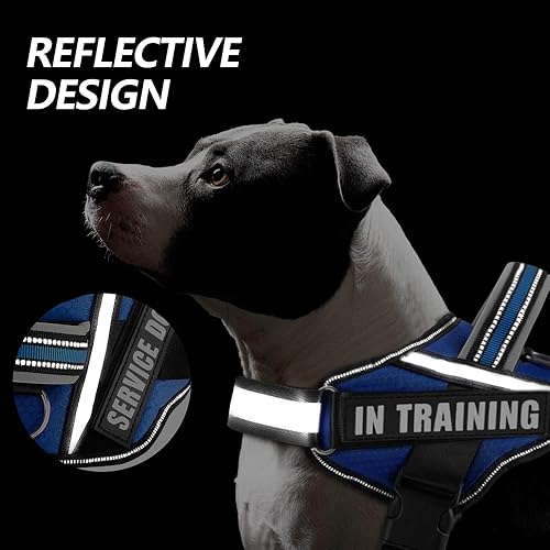 Miniatura 7 de Animire in Training - Juego de arnés y parches para perro, arnés para perro con 8 parches para perros, chaleco reflectante con asa para perros