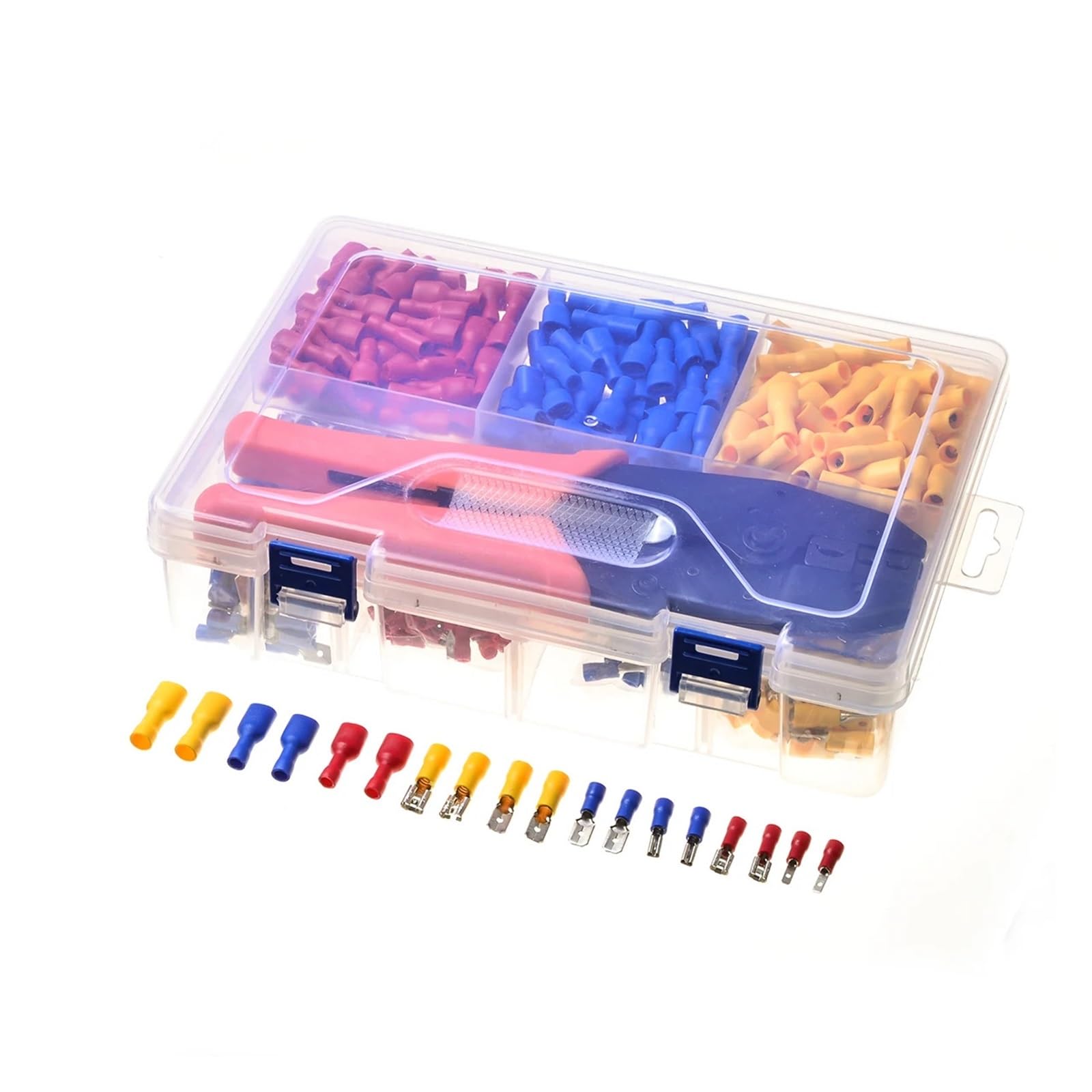Bylsagwht One Color Electrical Crimping Plier Hand Tool Set 0.5-6Mm2 & 900Pcs Wire Insulation Connector Terminal Spade Butt Connectors Kit