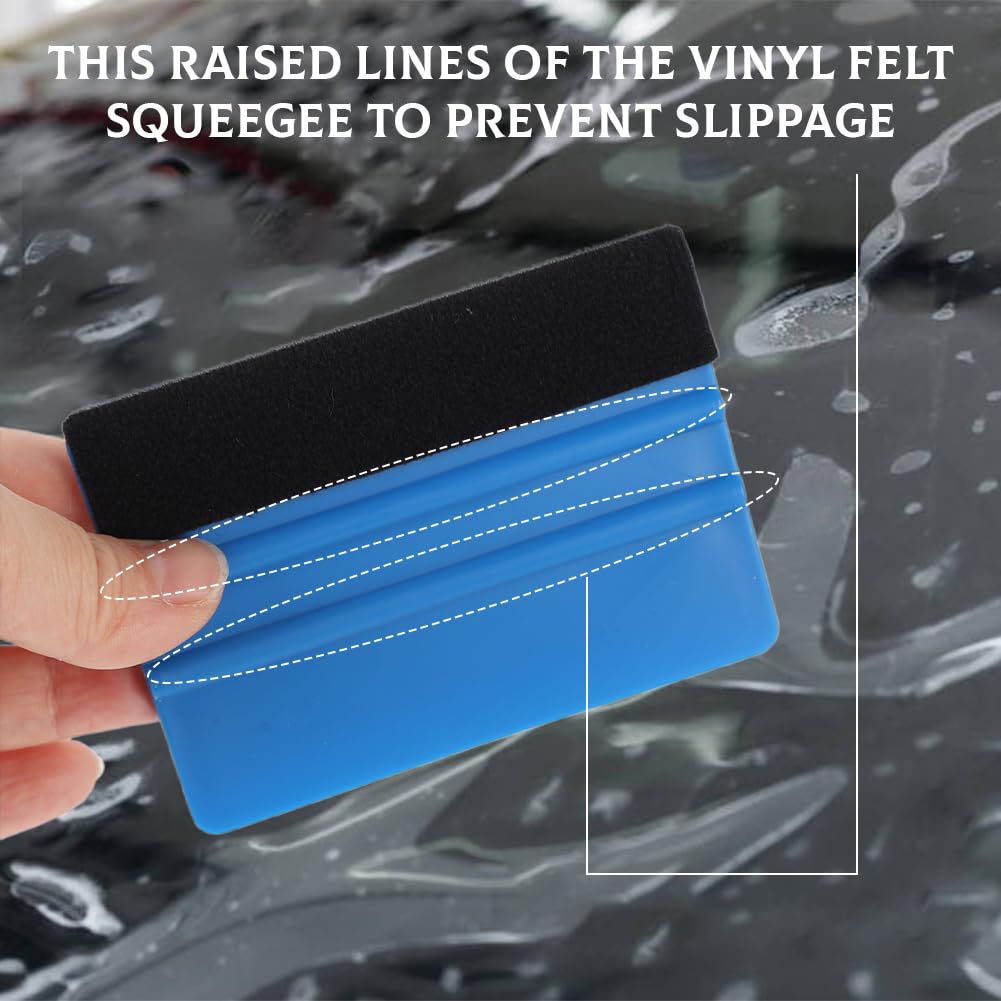 20 Piezas Espátula Vinilo, con Gamuza Suave del Fieltro Espátula para rotulación Abrigo del Vinilo Herramienta para Alisar la Envoltura de Vinilo del Coche película de Tinte para Ventanas