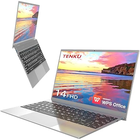 TENKU Slimbook14 薄型ノートパソコン14.1インチ（Windows10 Home/Celeron J4115 4コア/4スレッド/8GB/256GB SSD/WEBカメラ/14.1インチ FHD IPS液晶/16.5ｍｍ軽量薄型設計/指紋認証ログイン）