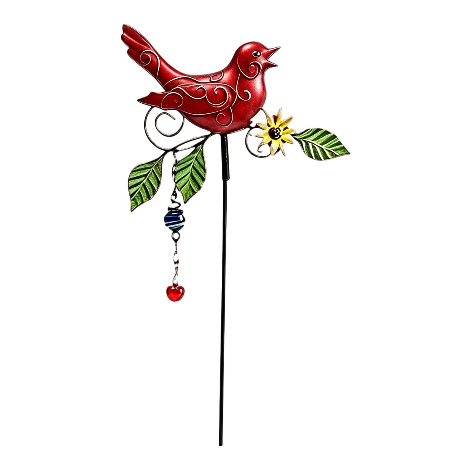 PANGBOER Lovely Bird Metal Lawns Stake Easy Installation Handcrafts Metal Bird Statue for Flower Bed Pots Plant and Yard Art Lovely Ornament