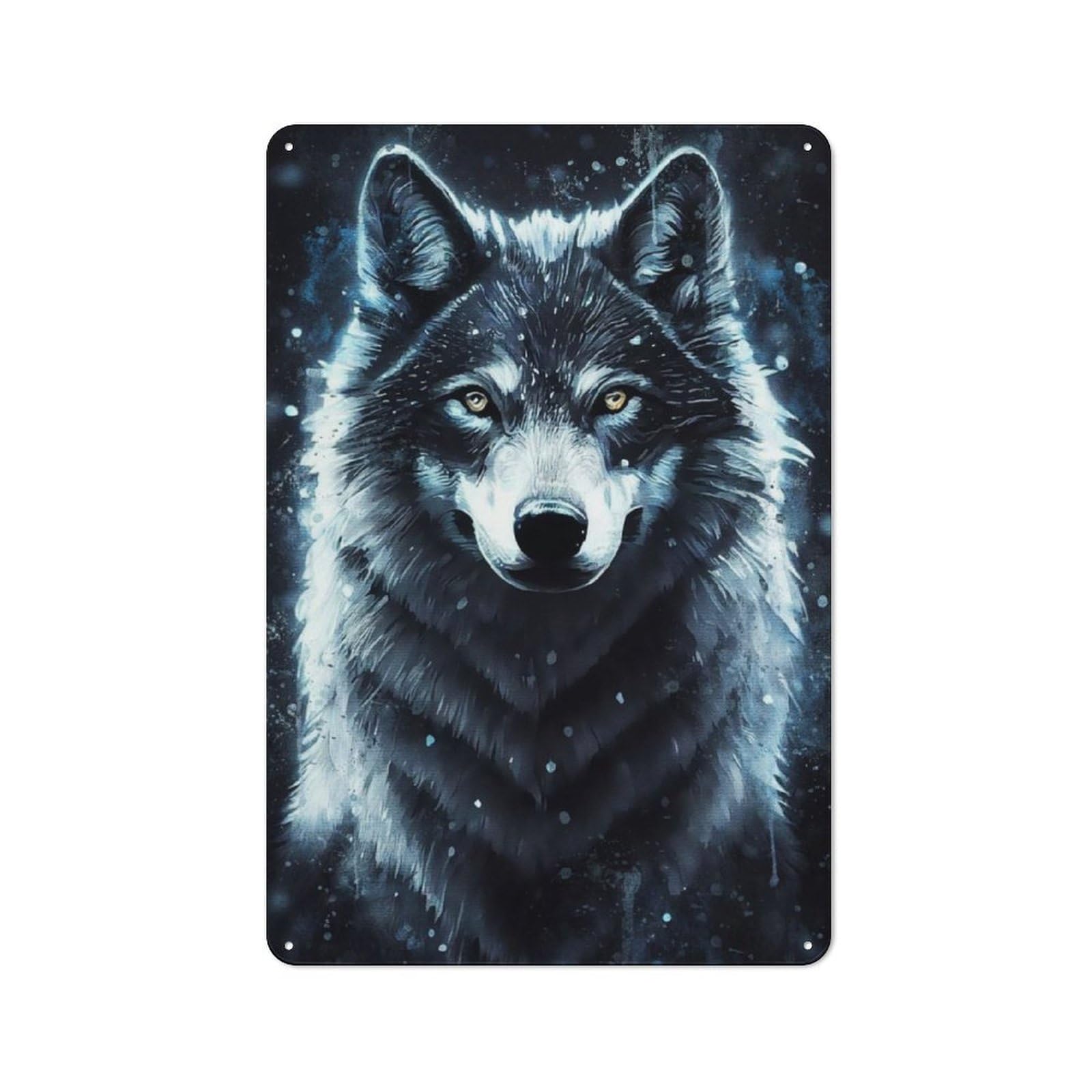Junmoney Black Fox Retro Tin Sign 30X20cm For Workshop Wall, For Home Interiors And Metal Sign Collectors