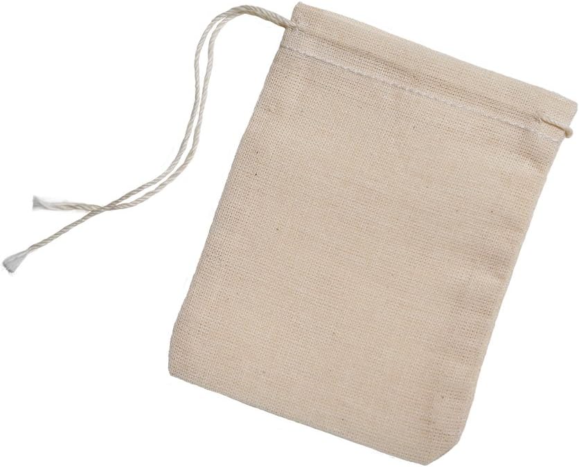 Celestial Gifts Muslin Bags with Drawstring 5000 pcs - 3 x 4 in 100% Cotton - Made in USA - Canvas Bags Bulk, Small Drawstring Bags, Reusable Tea Bags, Jewelry Gift Bags (Natural Hem and Drawstring)
