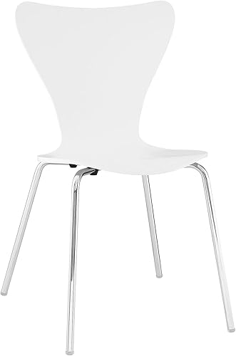 Miniatura 5 de Modway Ernie Mid-Century - Silla apilable de madera moderna para cocina y comedor en color natural Beige,Blanco,Marrón