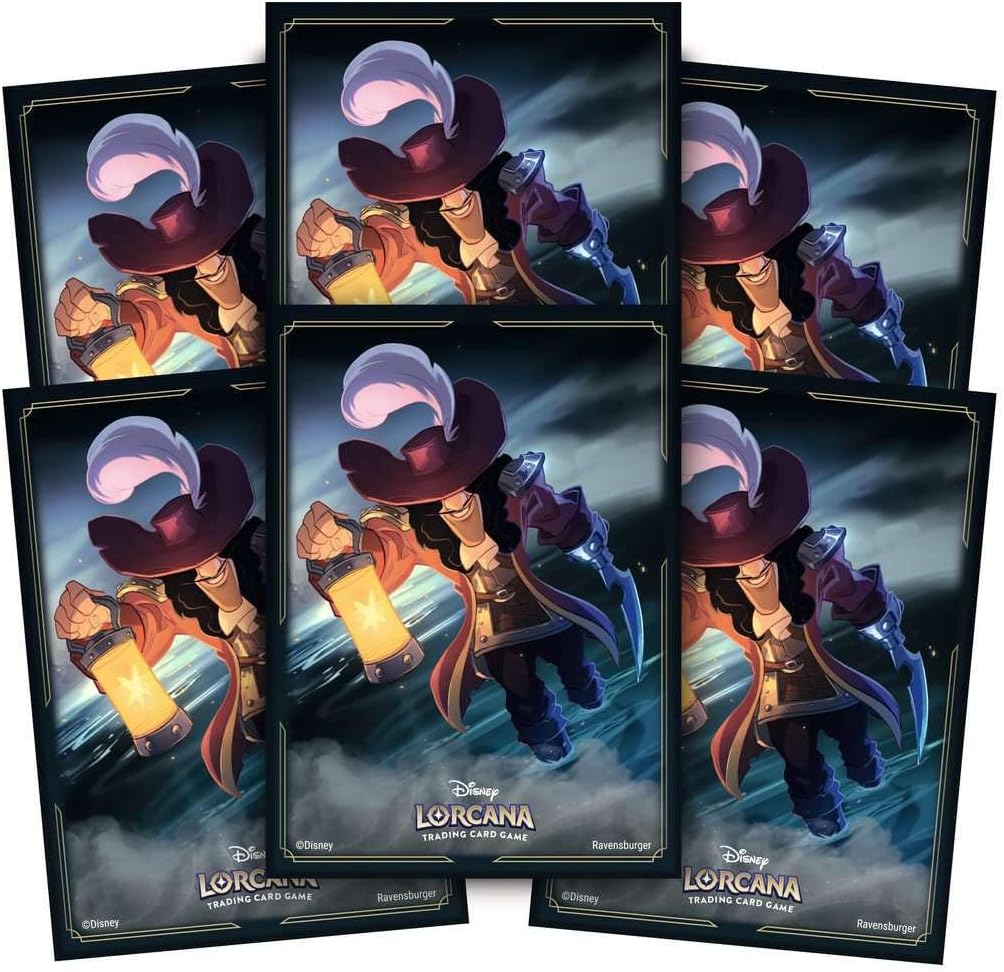 Ravensburger Disney Lorcana TCG Card Sleeves Featuring Captain Hook – Forceful Duelist by Marcel Berg | 65 Protective Sleeves for TCG Decks | Ages 8+
