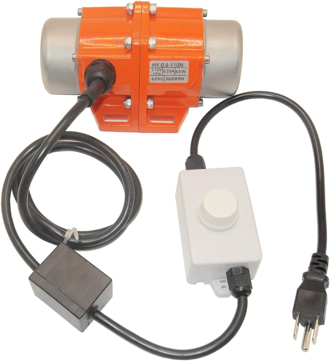 Concrete Vibrator Motor, 60W, 3600rpm, Speed Adjustable, Aluminum Alloy Case, 110V AC with US Plug， Concrete Vibrating Motor for Shaker Table