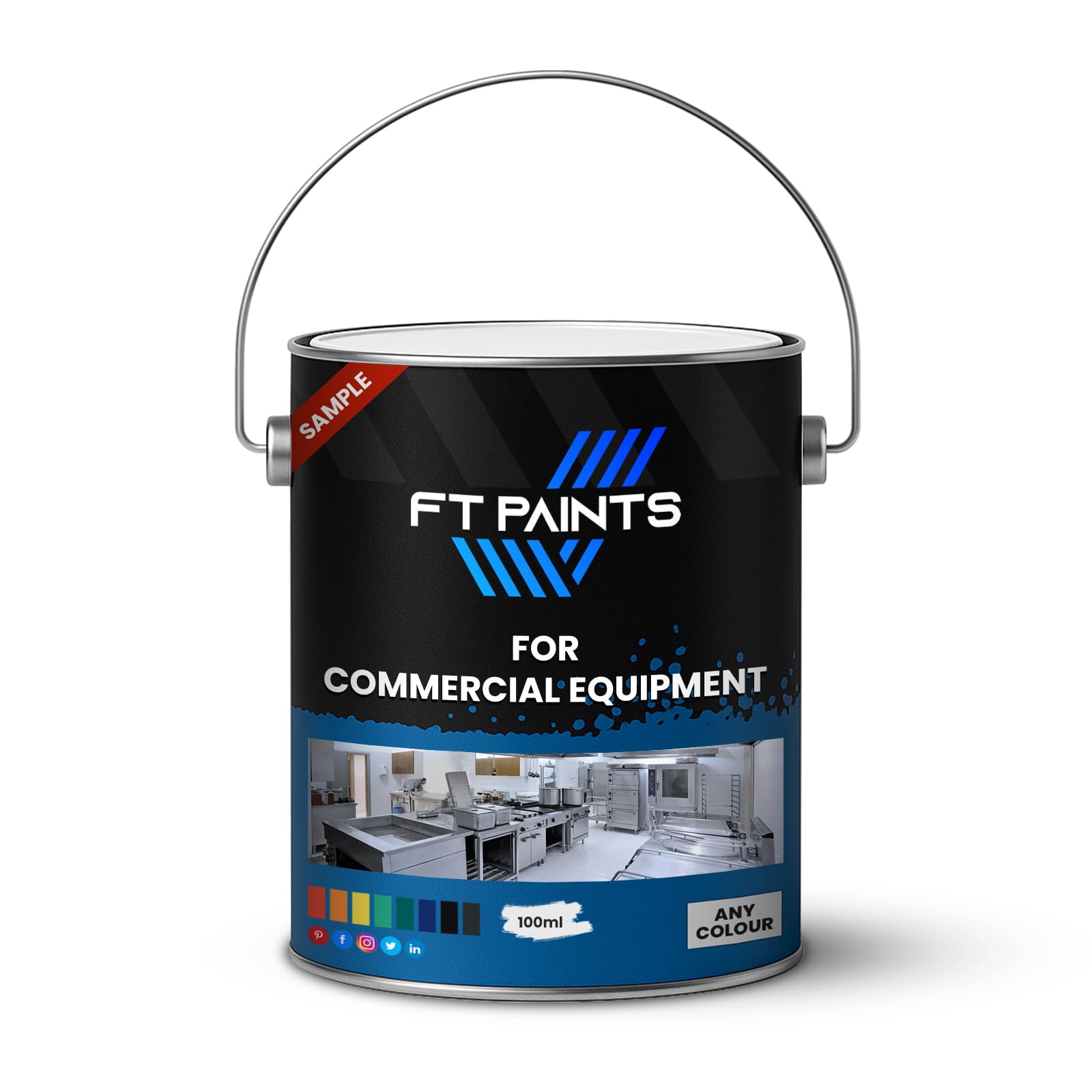 Fabiot. Ral 6011-Reseda Green Ft Paints Sample 1K Metal Matt Paint For Commercial Equipment 100Ml