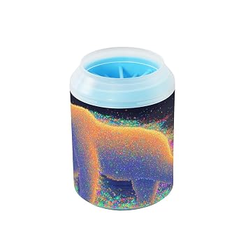 Polar Bear Night Print Dog Paw Washer Cup for Cleaning Pet Foot 1 Pack