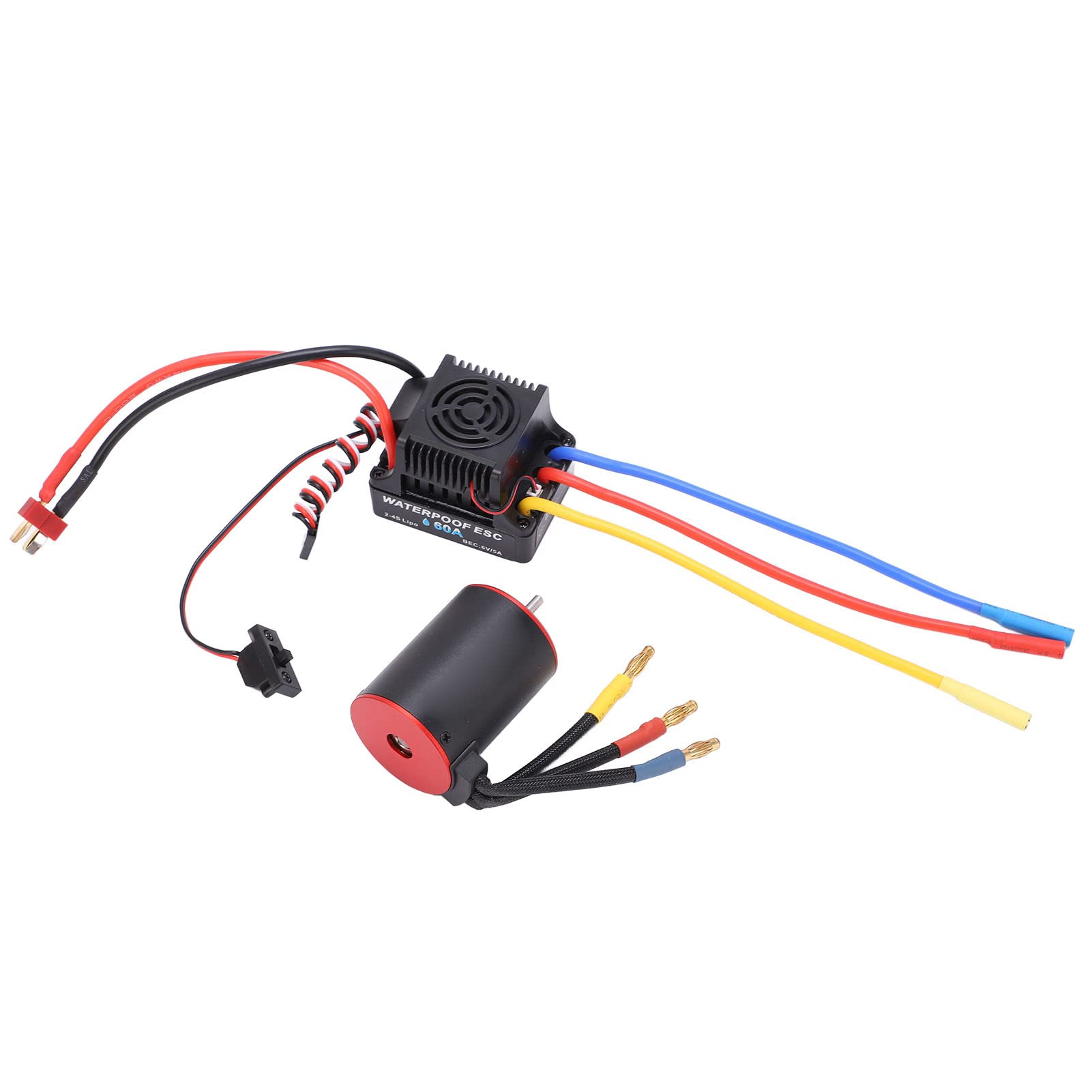 Motor sin escobillas impermeable de 3650 3100KV con regulador electrónico de velocidad de 60 A, conjunto combinado de alto rendimiento de 900 W para coche RC 1/10, incluye enchufe