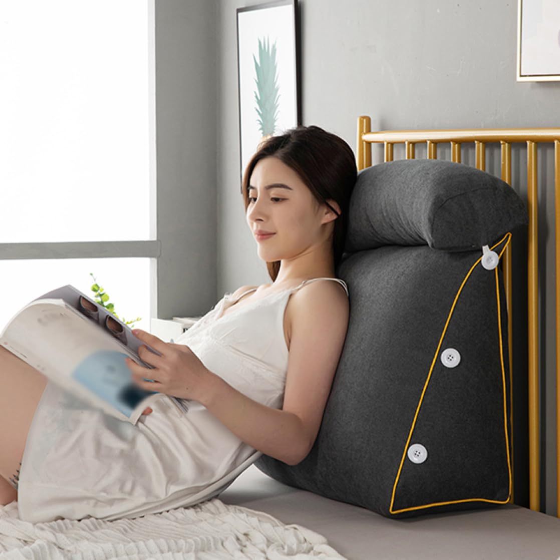 高級感のある　サポート　クッション　枕　背もたれ　60㎝ Amazon｜NASFH 背もたれ クッション 腰枕 大きい ソファー ベッド 60cm