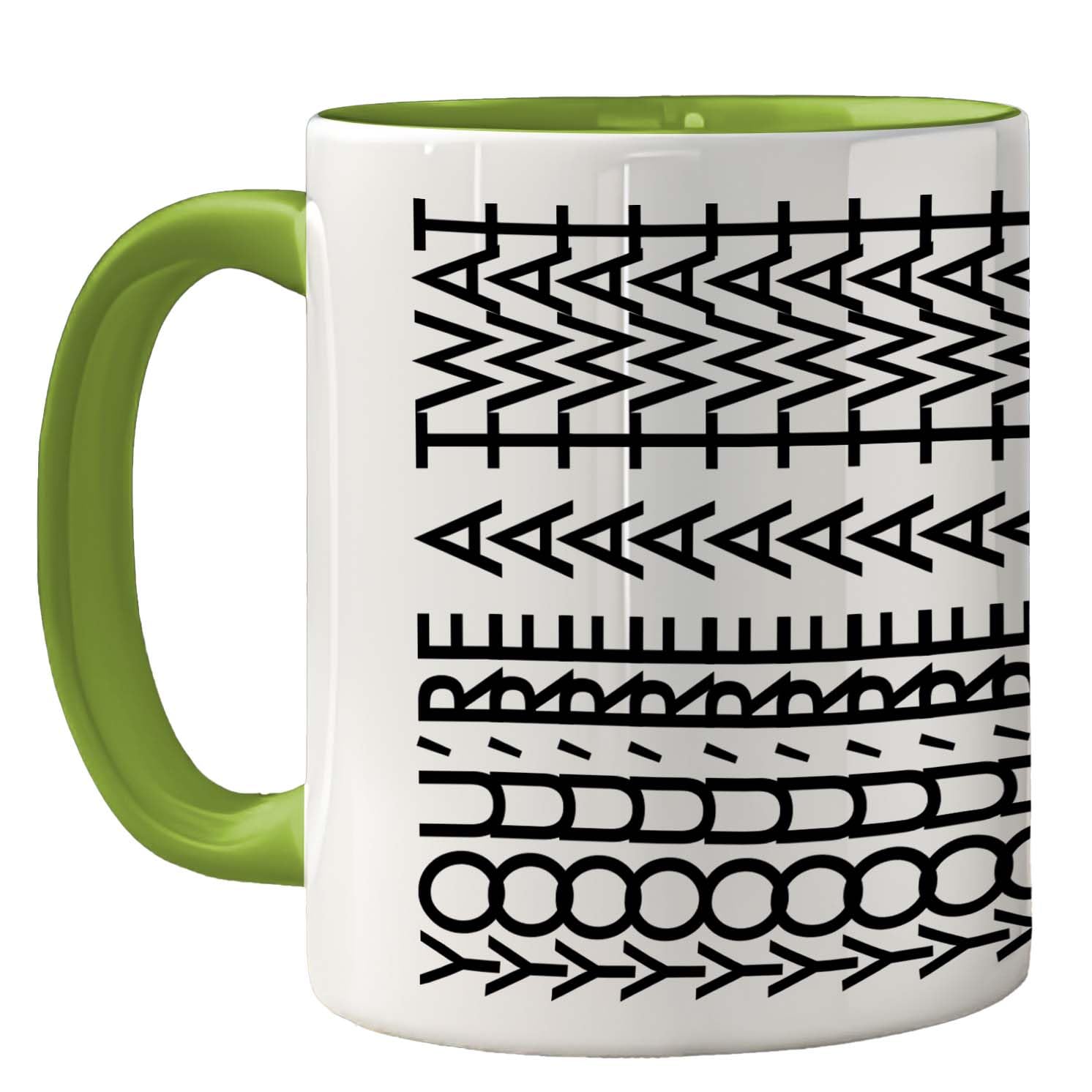 Funny Mug for Men Women - You're A Tw*t - Rude Sarcastic Slogan Gifts for Work Colleagues, Crude Fun Novelty Joke Gag Gift Humour Birthday Friends, 11oz Green Ceramic Premium Mugs Cup