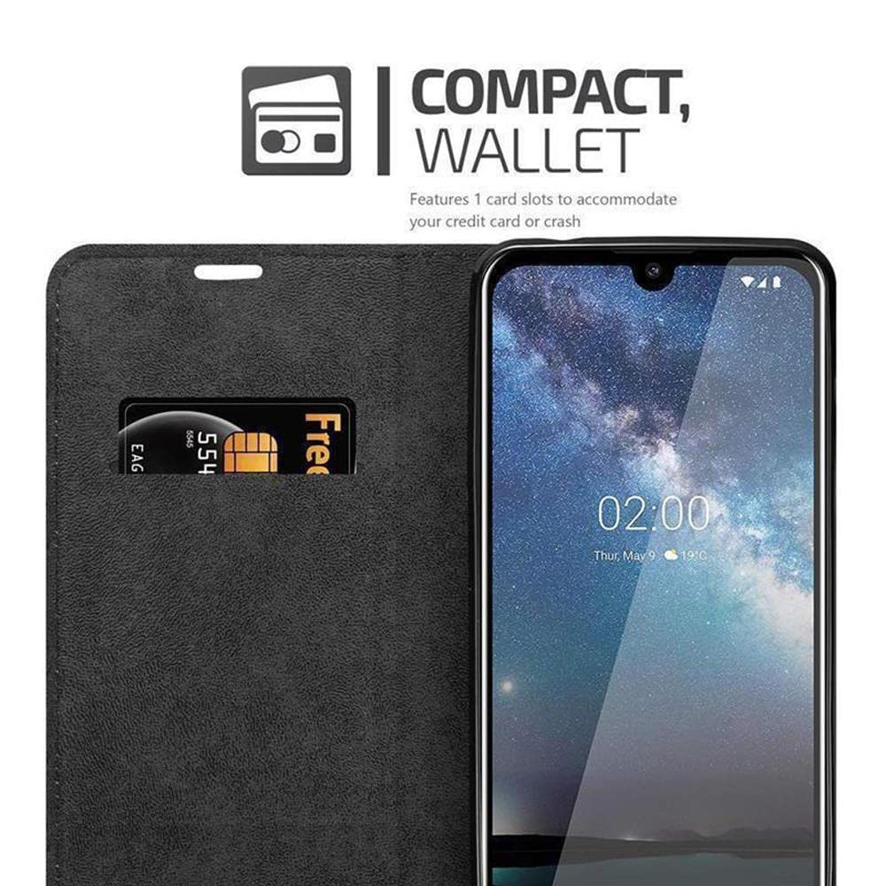 Custodia Libro Cadorabo Per Nokia 2.2 – Rosso Mela Con Chiusura Magnetica, Slot Per Carte E Funzione Stand - 3