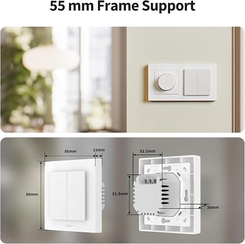 Aqara Shutter Interruttore H2 EU, Protocollo Thread/Zigbee, Per Tapparelle/Tende, 2 Pulsanti Wireless Extra, Matter, Compatibile con Apple Home, Alexa, Home Assistant e Google Home (con Neutra) - 8