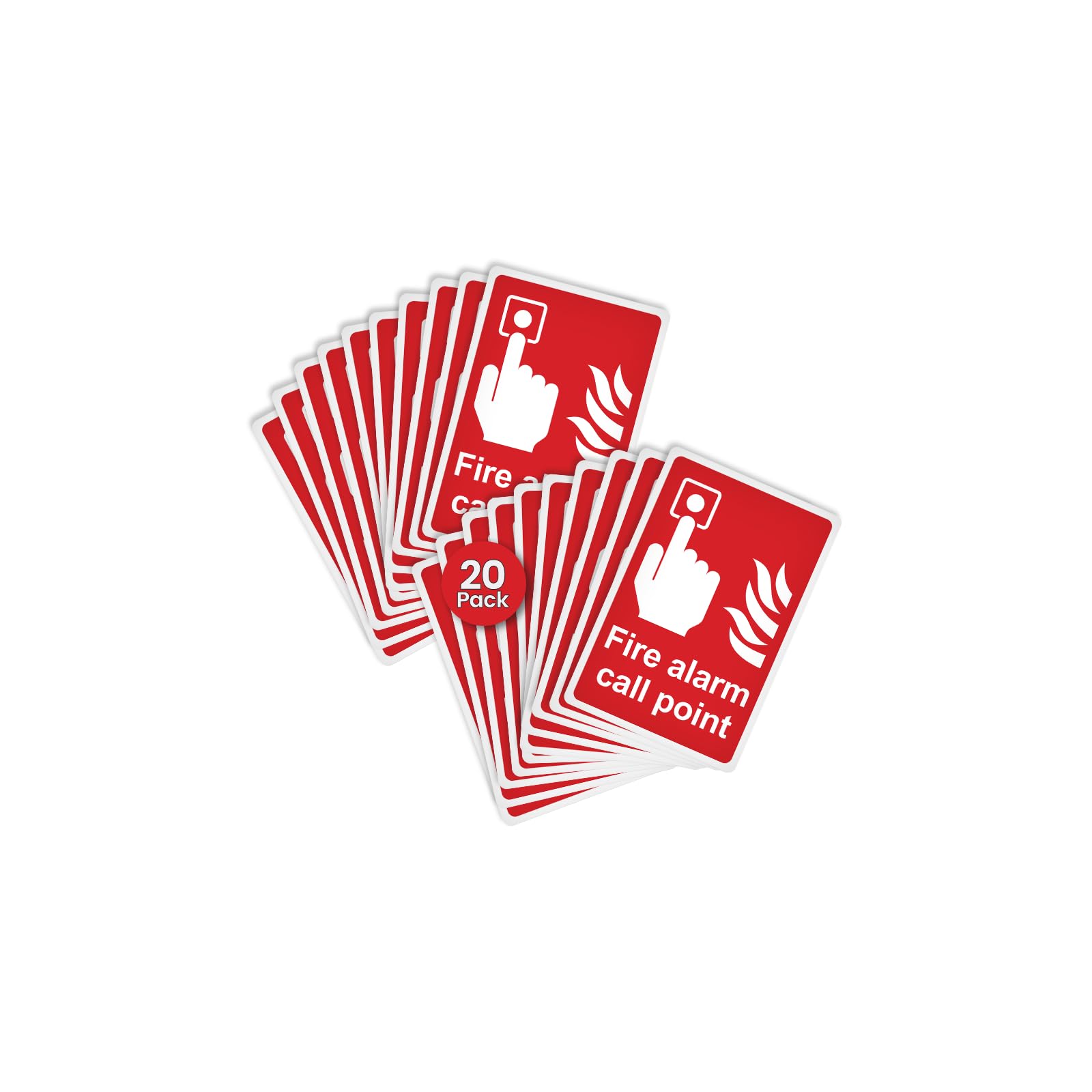 20 Pack Fire Alarm Call Point Safety Signs, 100 x 150mm PVC Stickers