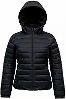 Jaqueta Feminina Bobojaco Puffer Com Capuz Nylon De Frio