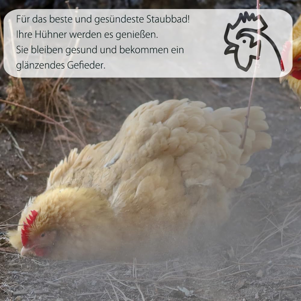 Petigi GeflügelHerz 100% Natural protección contra ácaros 25 kg baño de Polvo para Pollos Polvo contra ácaros baño de Arena baño seco Polvo para ácaros Agente