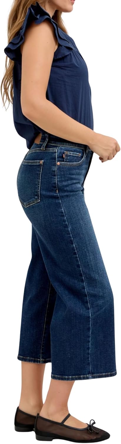 Judy Blue Watermelon Apparel · Products High Waist Dark Wash Ankle Wide Jeans · Shopify - Image 5