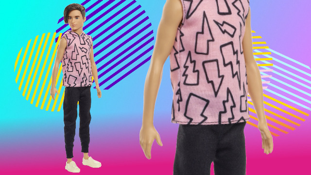 Barbie Ken Fashionistas Doll #193, Slender, Rooted Brown Hair