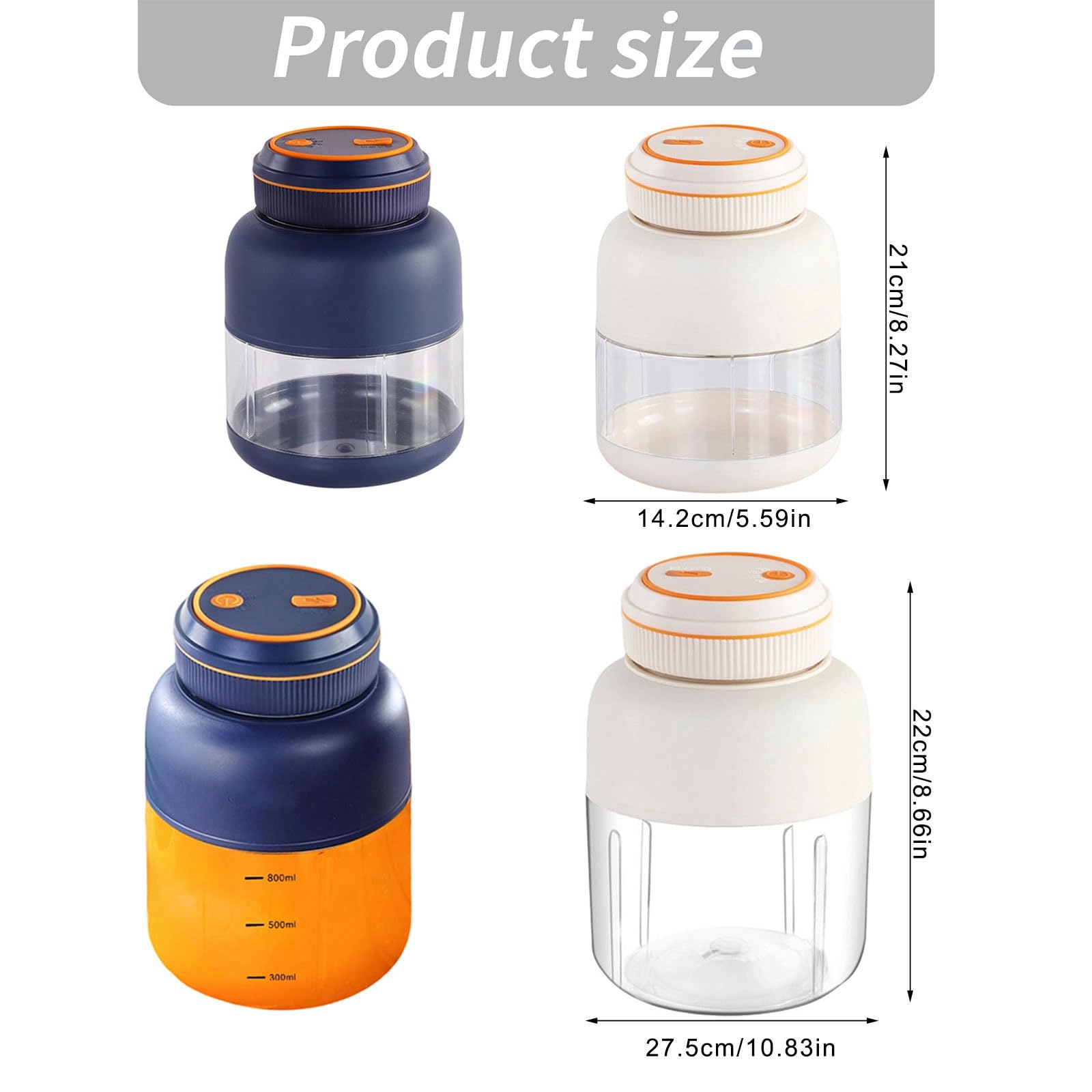 Gobelet mélangeur portable pour milkshakes rechargeable 800/1300 ml grande capacité presse-agrumes portable pour cuisine grande capacité pour mélange à la maison