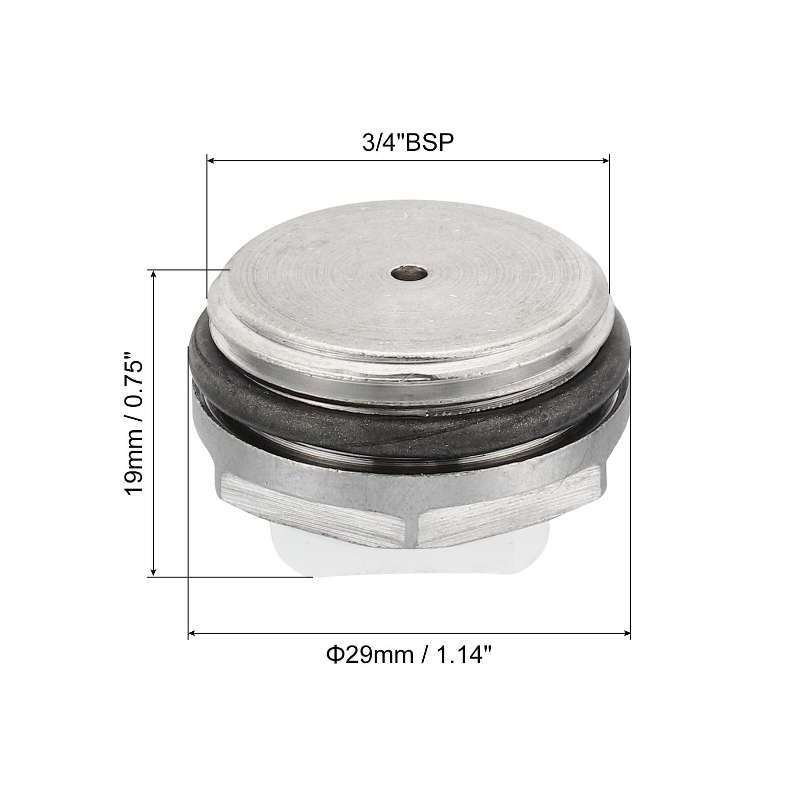 PATIKIL 3/4" BSP Male Thread Manual Radiator Air Vent Plug Valve, Nickel Plated Brass Plug for Radiator Heater Silver White - Image 2