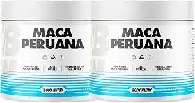 2x Maca Peruana em Pó Pote 5000mg Por Porção 100% Pura Premium Pure Importada Para Homens e Mulheres Rende 60 Porções | Energia Resistência Original - Body Nutry