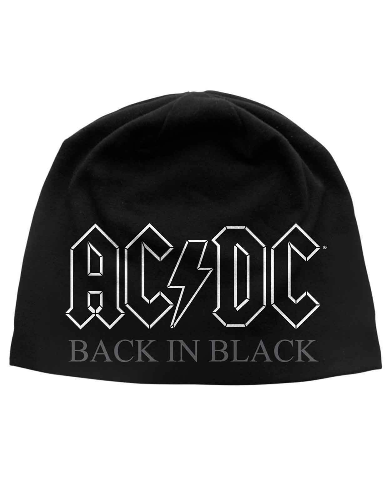 AC/DC Unisex Adult Back in Black Beanie (One Size) (Black/White)