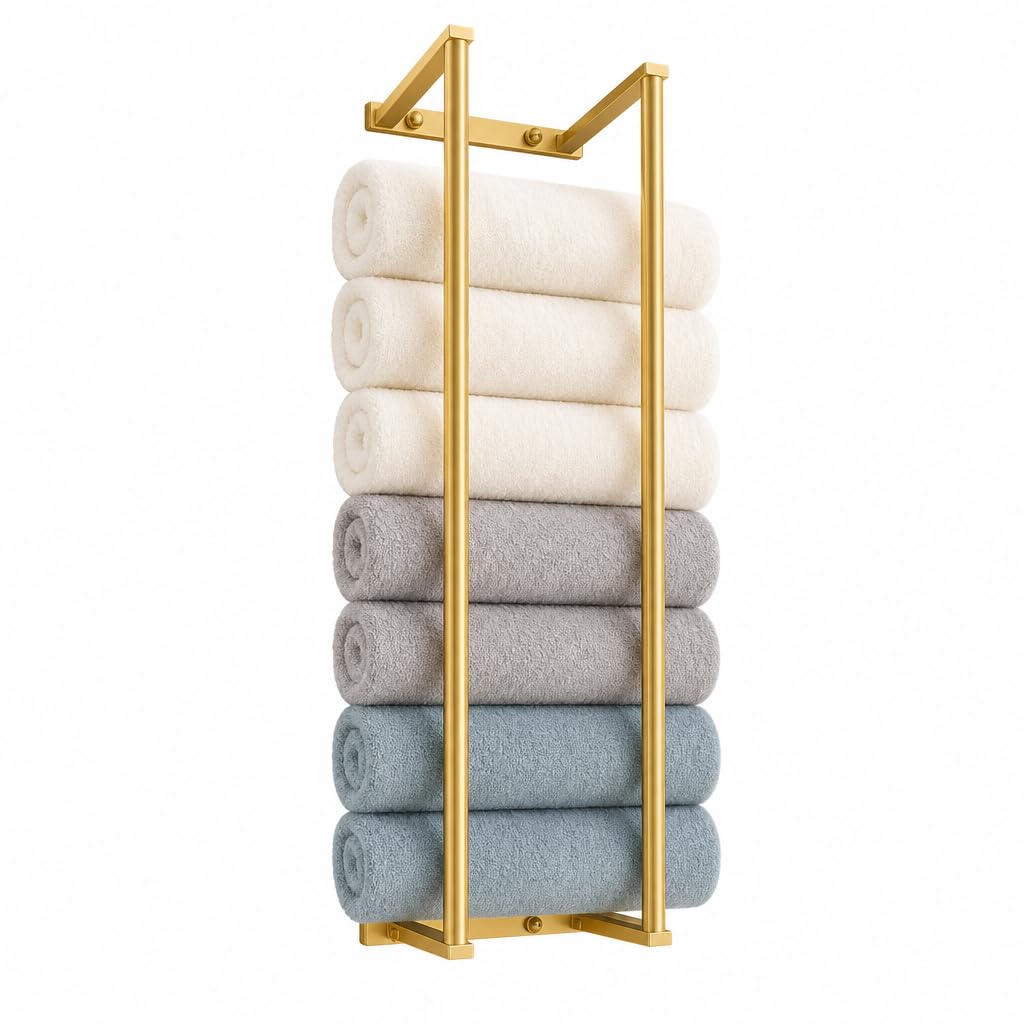 Rangement pour serviettes roulées idéal petites salles de bain