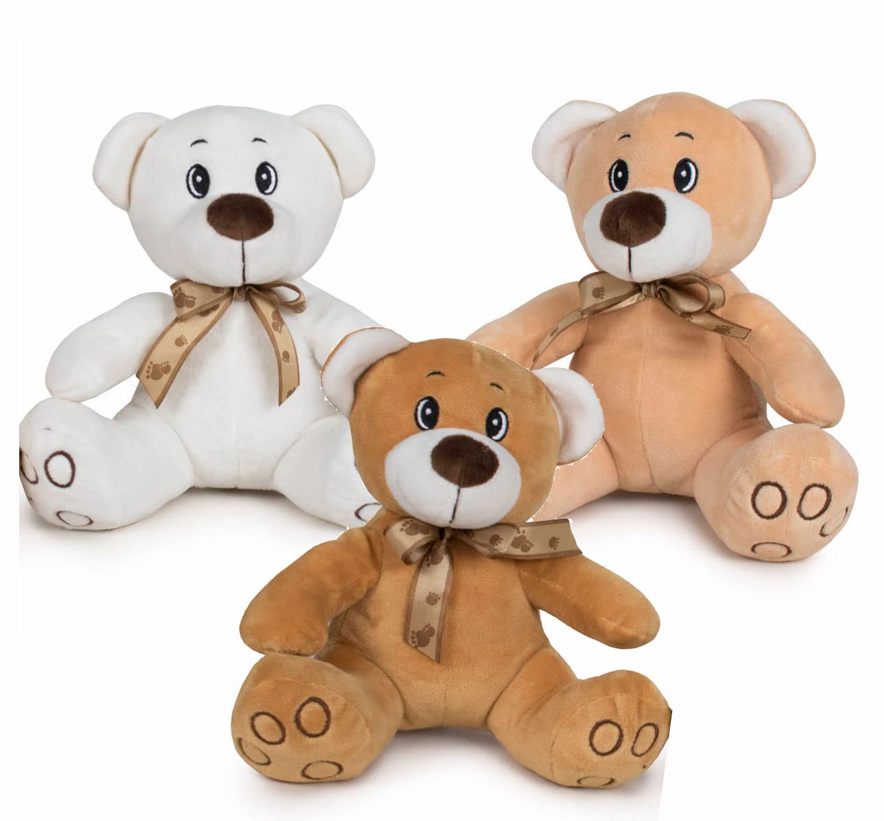 Oso Peluche Pack Oferta 3 Unidades, Peluche Oso en 3 Colores, Peluches Bonitos Oso de Peluche Baby Shower Peluches Baratos