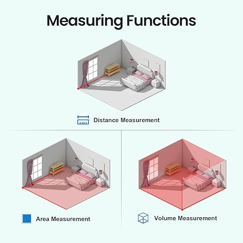 Miniatura 9 de Cinta métrica digital de 16 pies - 6 unidades métricas e imperiales, cinta métrica digital de fácil lectura retráctil con fracciones 116,