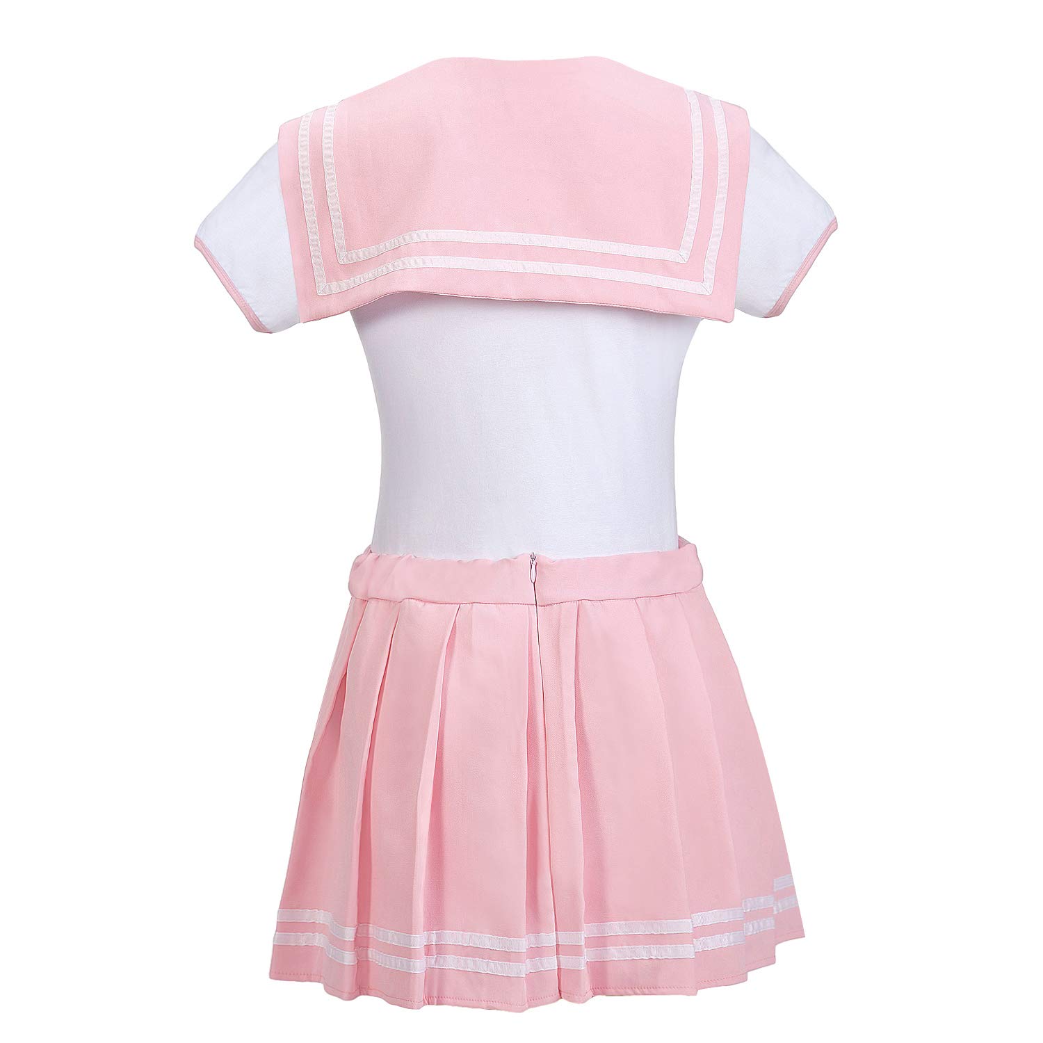 LittleForBig Bawełniany Romper Onesie Piżama Bodysuit - Klasyczny japoński komplet spódniczki dla dziewczynek Różowy XS