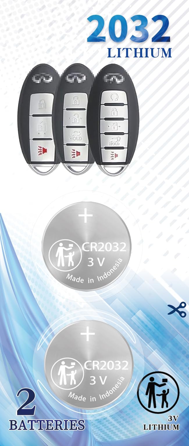 (2 PACK) CR2032 2032 Smart Remote Key Fob OEM Battery
