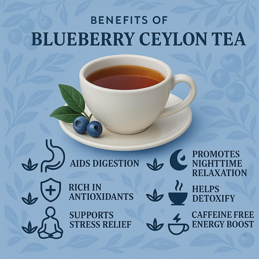 The Infinity Box Ceylon Blueberry Tea | 25 Tea Bags (1.5g Each) | Imported from Sri Lanka | Naturally Caffeine-Free, Fruity & Aromatic | Rich in Antioxidants | Enjoy Hot or Iced - Image 8 thumbnail