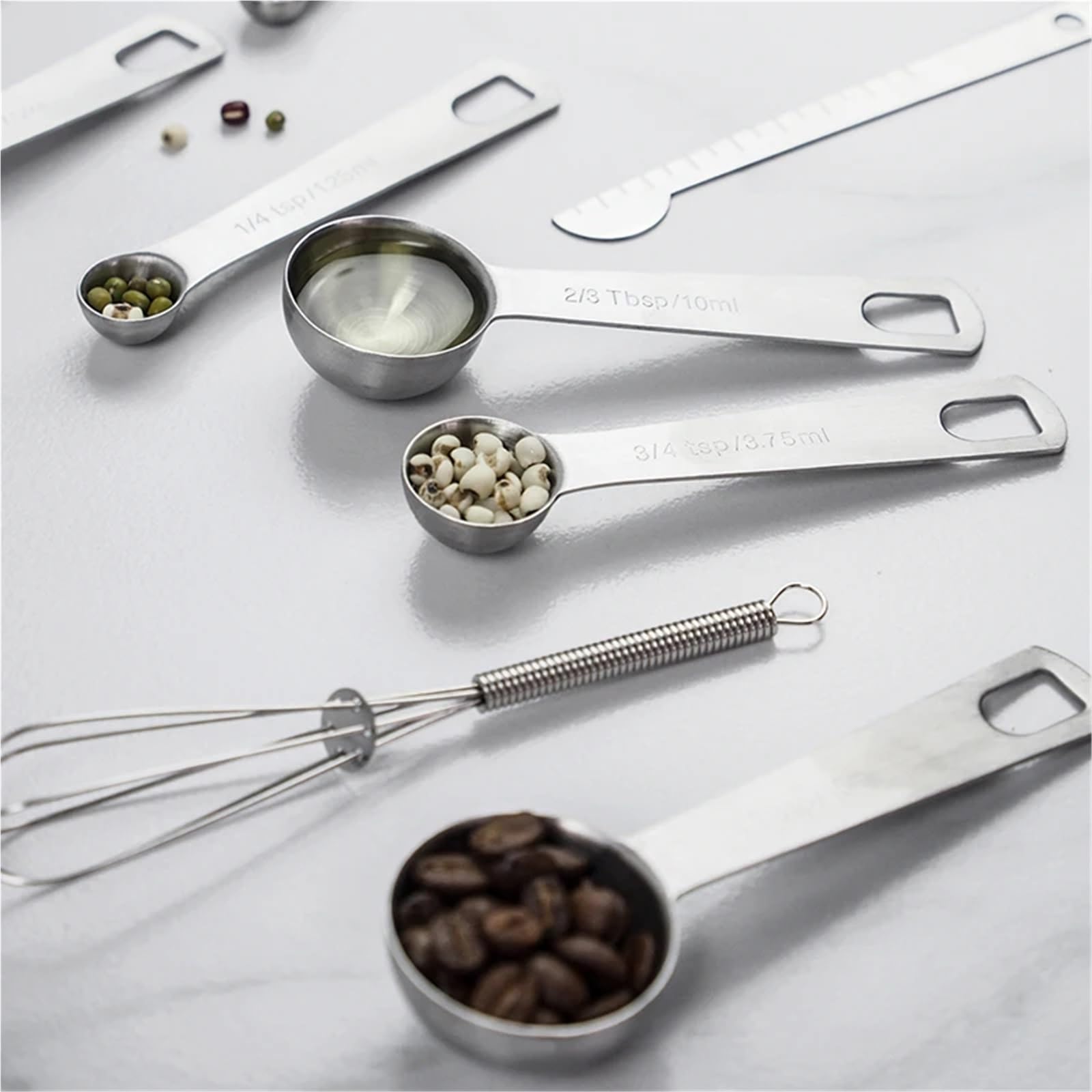 Juego de cucharas medidoras, herramientas acero inoxidable