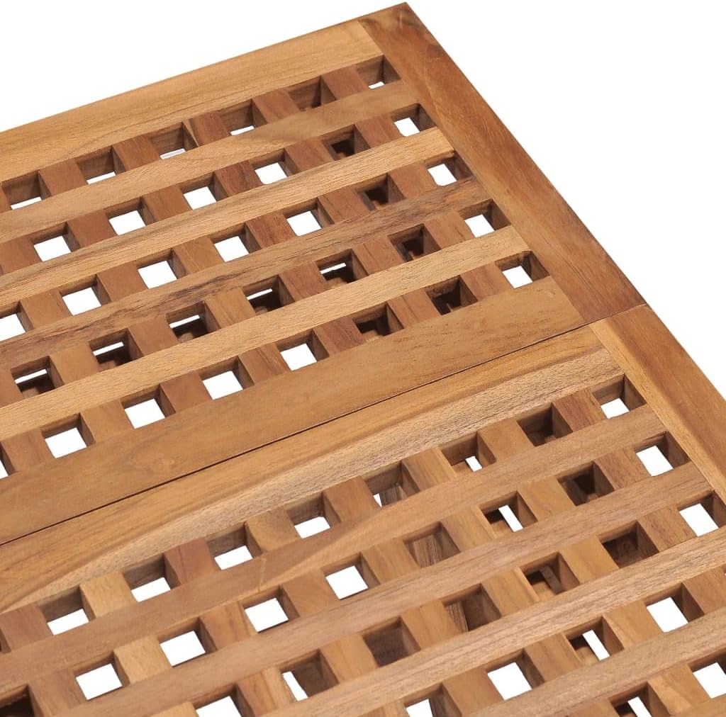 Garden Table Natural Teak Solid Teak Wood Folding Square Patio Table Small 19.7x19.7x19.7 in Outdoor Bistro Side Table for Terrace Dining