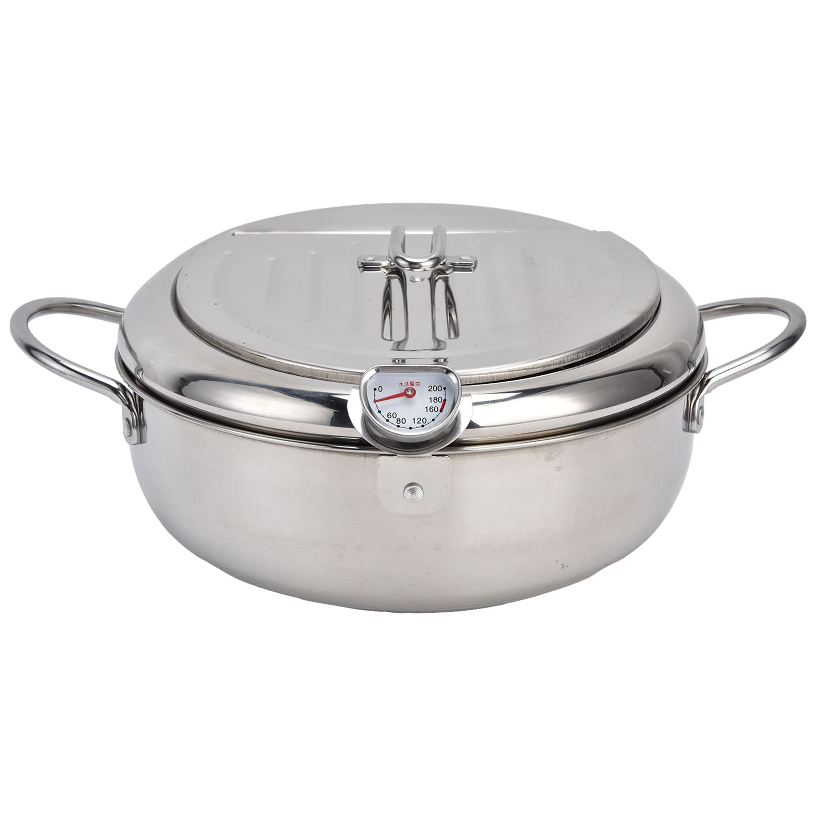 Brattopf aus Edelstahl 304 mit Thermometer (304 Edelstahl #24cm)