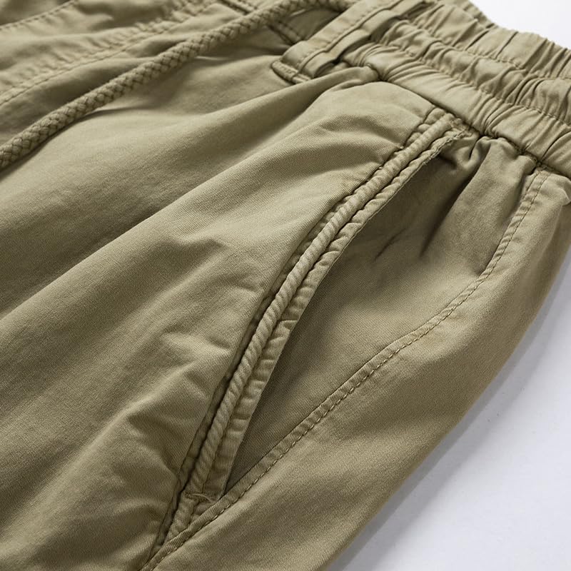 Men's Pants with Large Capacity Pockets Trend Cargo Long Pants Cotton Casual Athletic Fitted Comfortable Trousers4