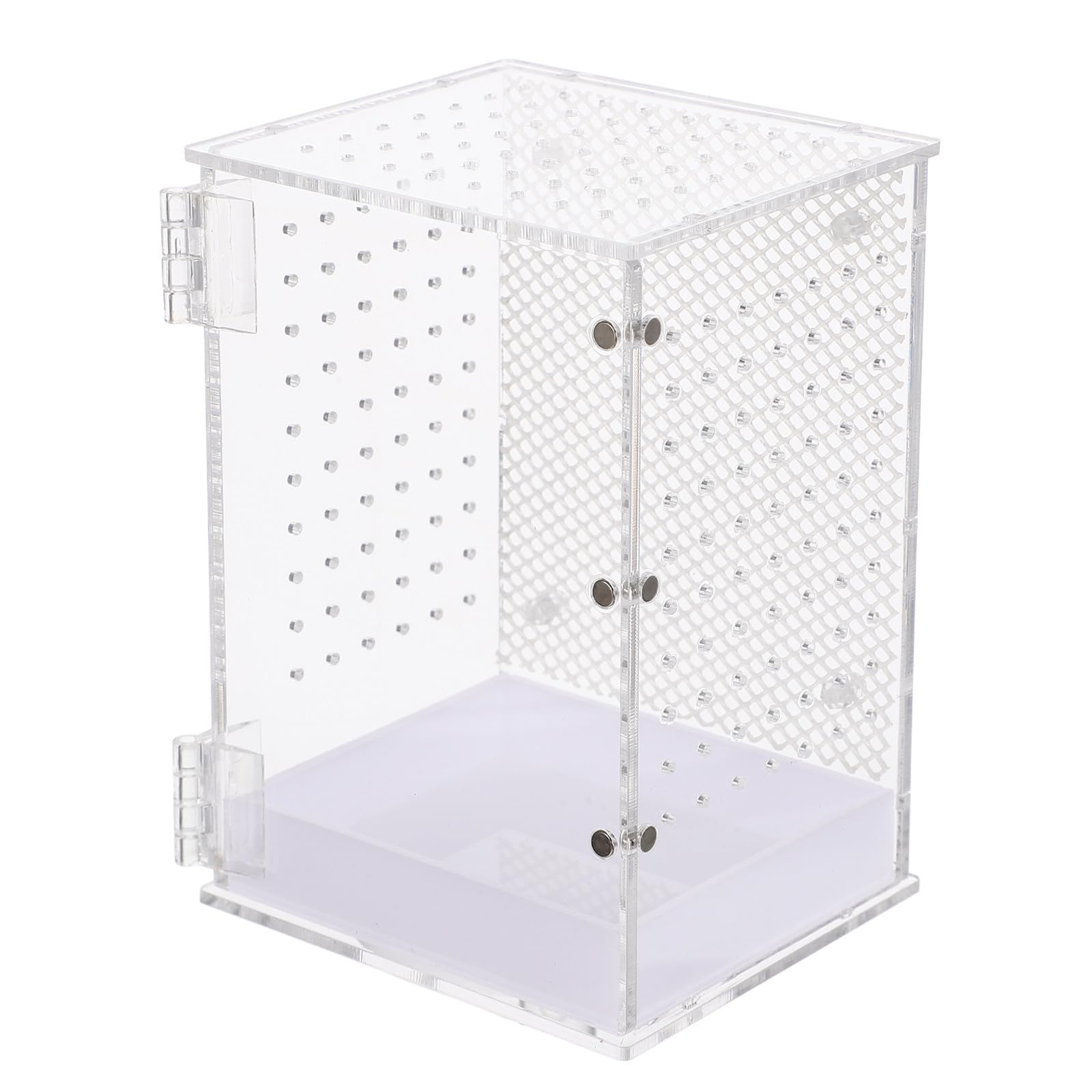 Caja de Acrílico para Cría de Reptiles Orificio Transpirable Blanco