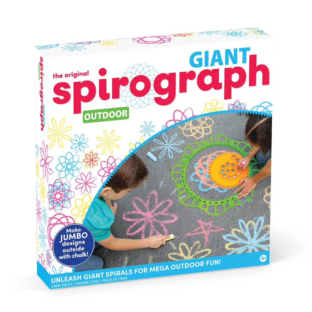 Spirograph Giant Outdoor Jumbo Sidewalk Chalk - Arts and Crafts - Outdoor Activities - Outdoor Toys, Kids Toys, Art Supplies, Craft Supplies, Drawing Kit, Spiral Art, Ages 5+
