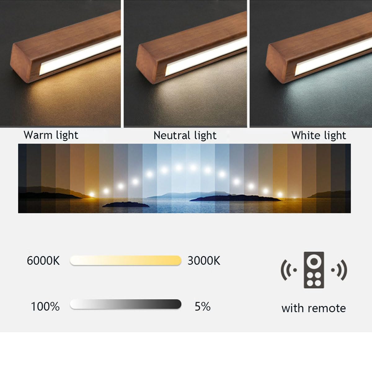 Moderne Hängelampe Holz Esszimmerlampe LED Pendelleuchte esstisch Dimmbar Linear Design hängeleuchte mit Fernbedienung Esstischlampe hängend höhenverstellbar für Esszimmer (Nussbaumholz, L80cm)