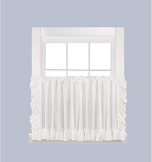 SKL Home by Saturday Knight Ltd. Sarah Tier Pair with Tiebacks, White, 82 inches x 30 inches