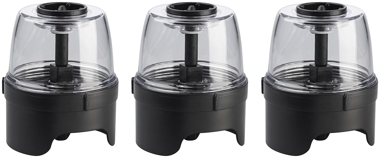 Rosenstein & Söhne Akku Salzmühle: Akku-Multi-Gewürzmühle mit 3x 150-ml-Wechselbehälter, 1.500 mAh, USB (Gewürzmühle Set, Salz & Pfeffer-Mühle 3in1, drei)