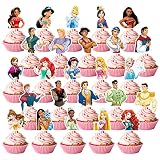 Princess and Prince Cupcake Toppers Birthday Cake Decorations Party Supplies Decor, 25 counts